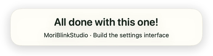 All done with this one! MoriBlinkStudio · Build the settings interface